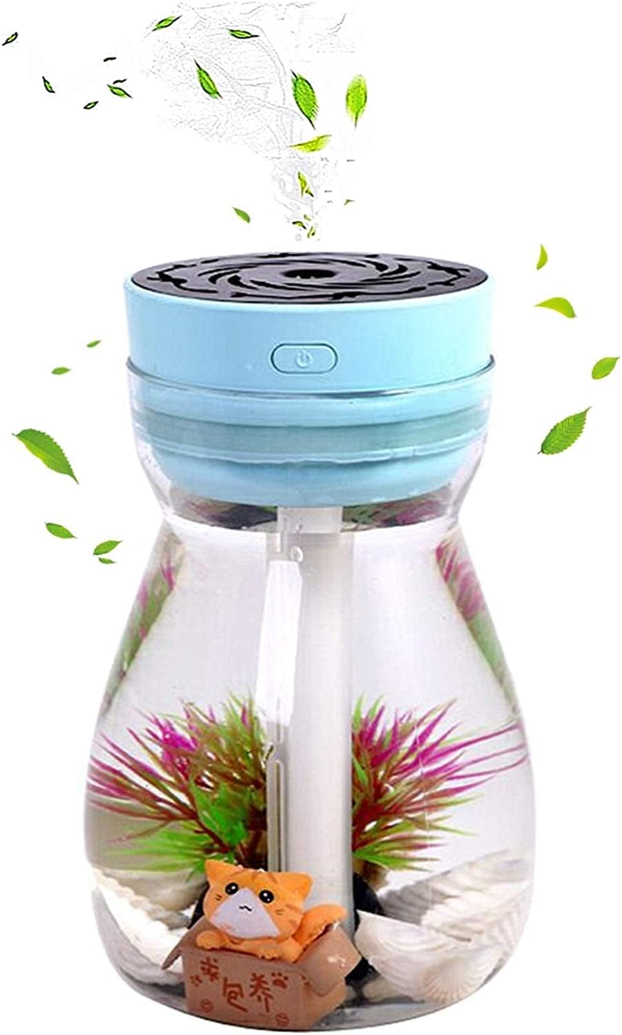 Micro Landscape Humidifiers, Mini Humidifier, Small Humidifier,Cute Humidifier,Car Humidifiers,Air Humidifier,Personal Humidifier,Cool Mist Humidifiers for Bedroom Kids,Office Desk Humidifier(Blue)