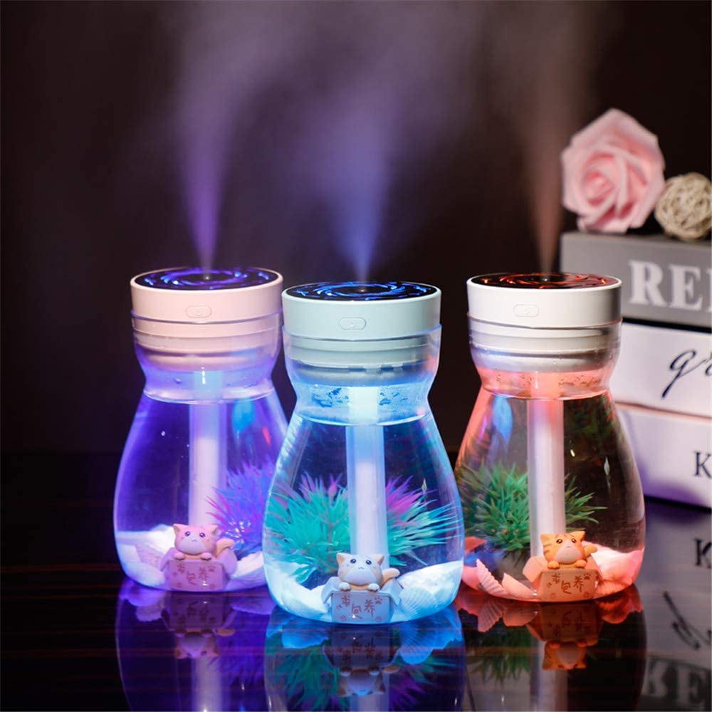 Micro Landscape Humidifiers, Mini Humidifier, Small Humidifier,Cute Humidifier,Car Humidifiers,Air Humidifier,Personal Humidifier,Cool Mist Humidifiers for Bedroom Kids,Office Desk Humidifier(Blue)